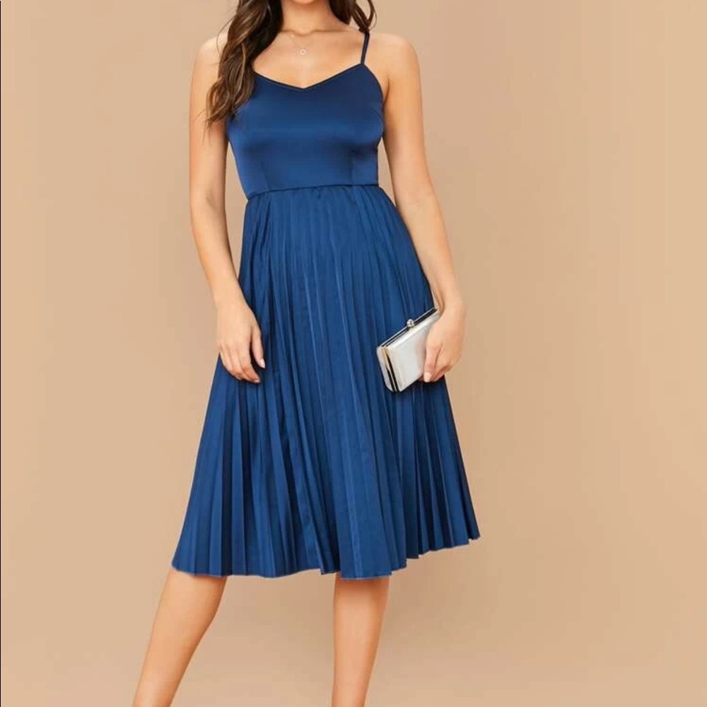 Pleated satin dress
